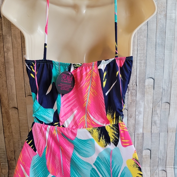 NWT Tropical print skirted romper - Picture 5 of 5